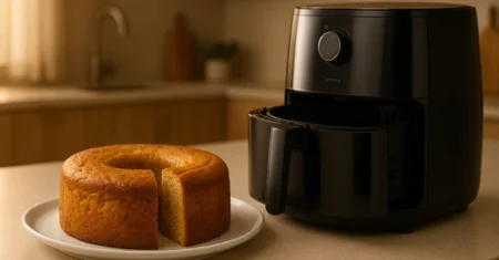 Receita prática de bolo de banana para diabético sem açúcar na airfryer, fácil, com aveia ou farinha integral, baixo índice glicêmico e sabor caseiro irresistível