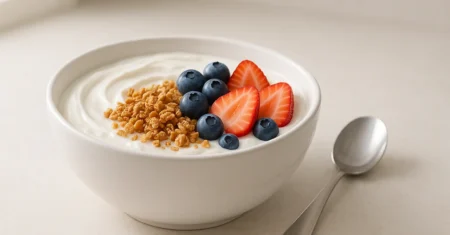 Iogurte com granola para diabético, como montar porções seguras e nutritivas, escolha do iogurte, granola com baixo índice glicêmico, porção ideal e substituições práticas
