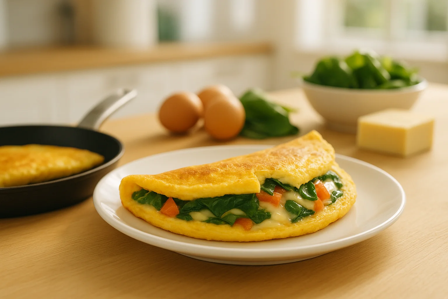 Omelete recheada para diabético, café da manhã proteico em 10 minutos, receita prática, baixa em carboidratos e dicas para controlar a glicemia